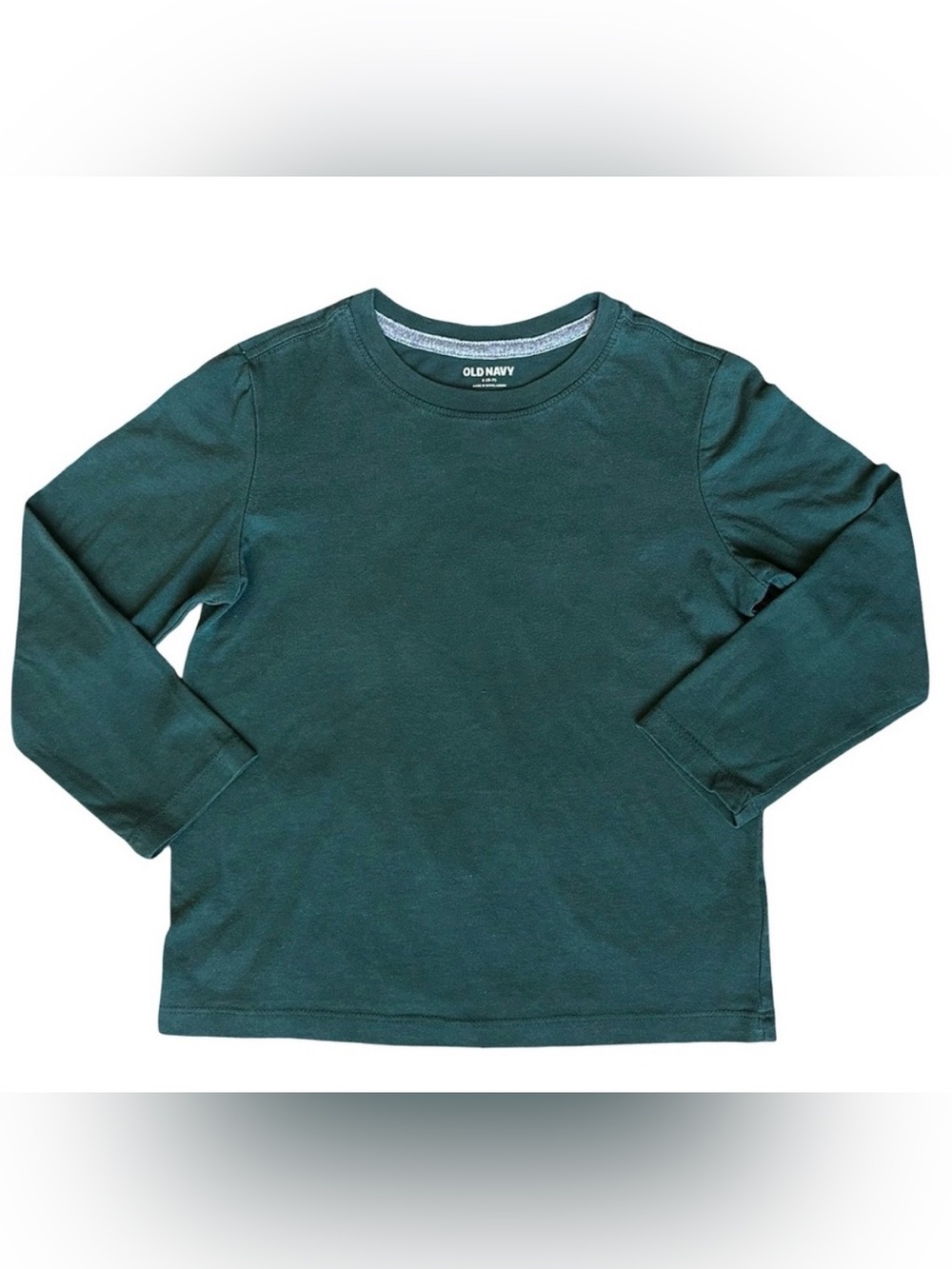 Old Navy 6/7 Boys dark green cotton basic long sleeve shirt